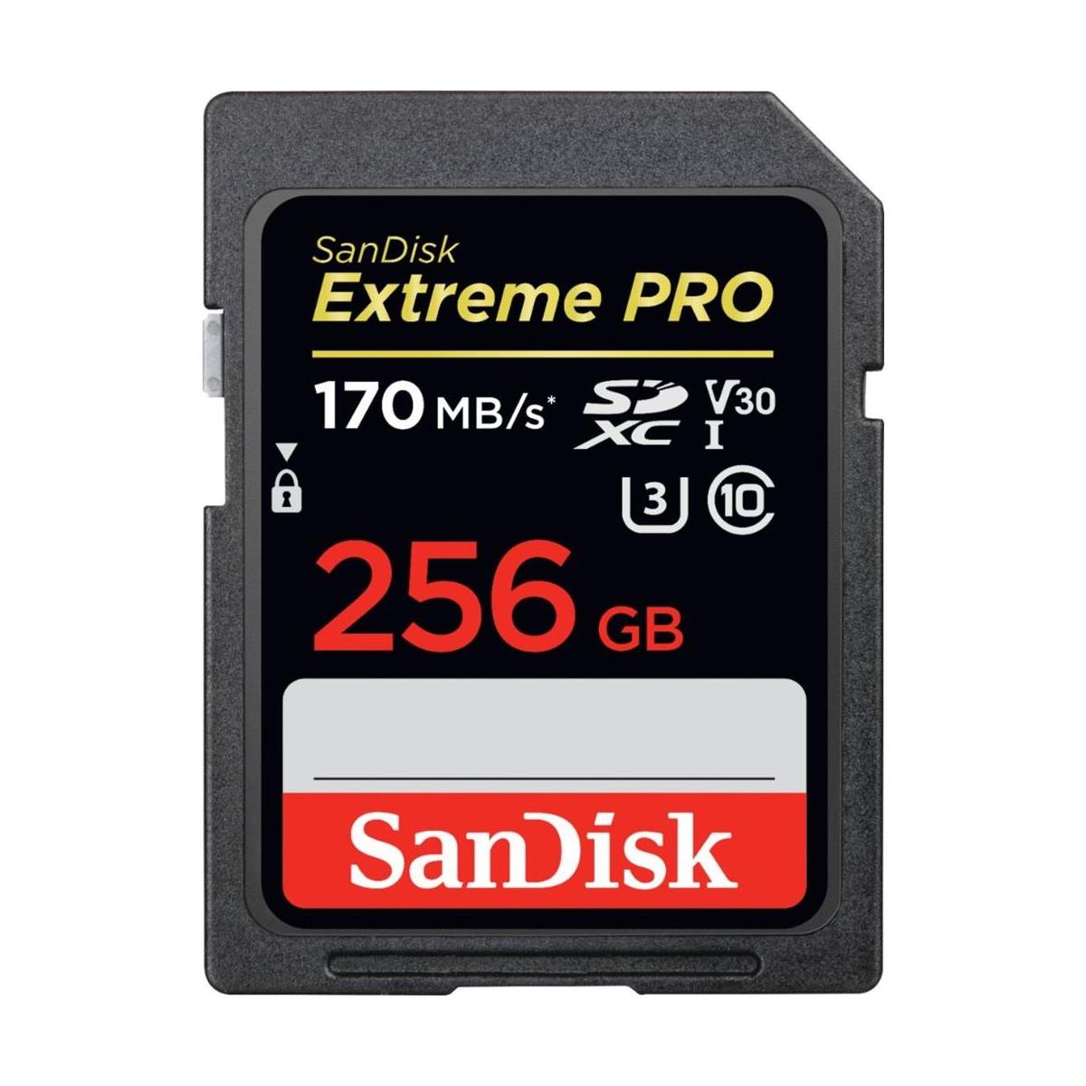 SanDisk 256GB Extreme PRO SDXC Memory Card, UHS-I (170MB/s)